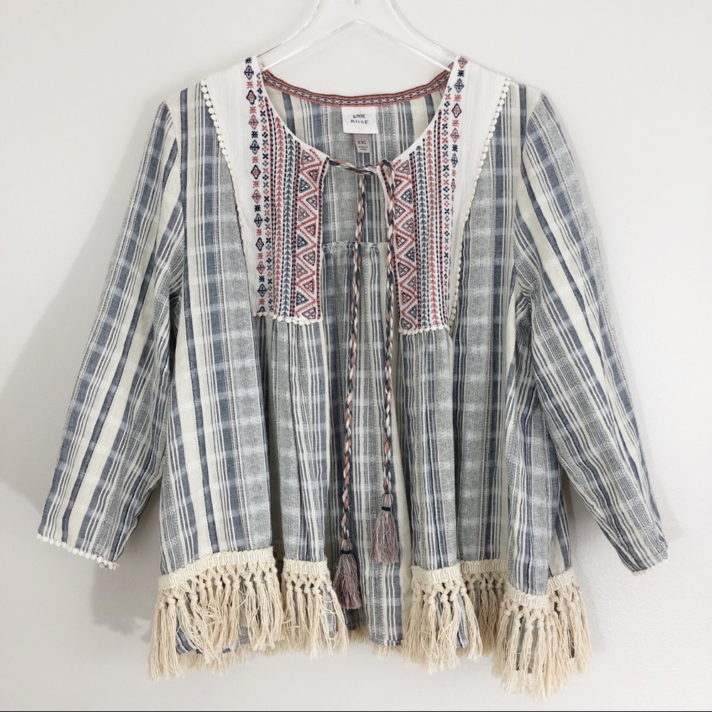 Knox Rose | XXL Bohemian Tassel Hem Cardigan